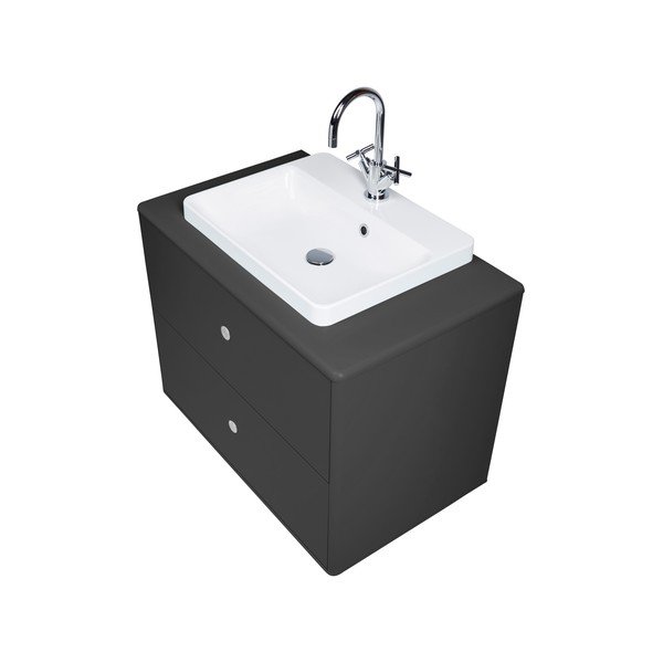 Тъмно сив шкаф с умивалник без смесител 80x62 cm Color Bath - Tom Tailor-image-3