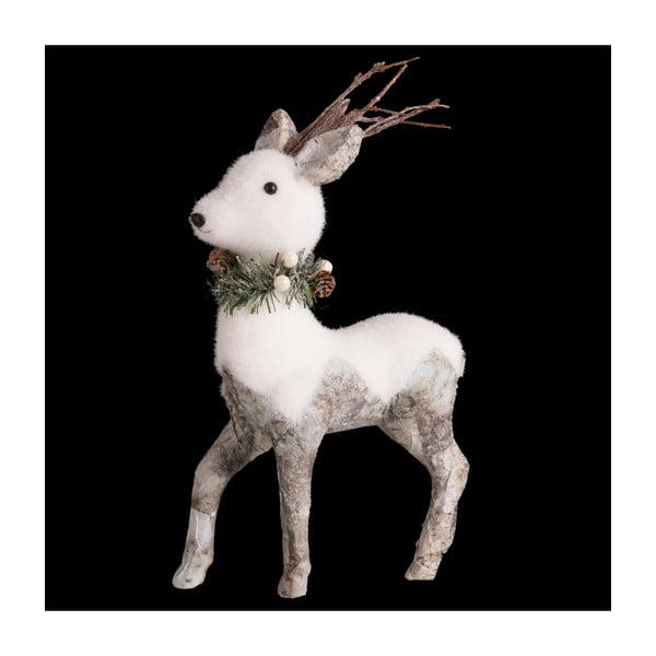 Bílá vánoční dekorace Unimasa Deer, výška 45 cm