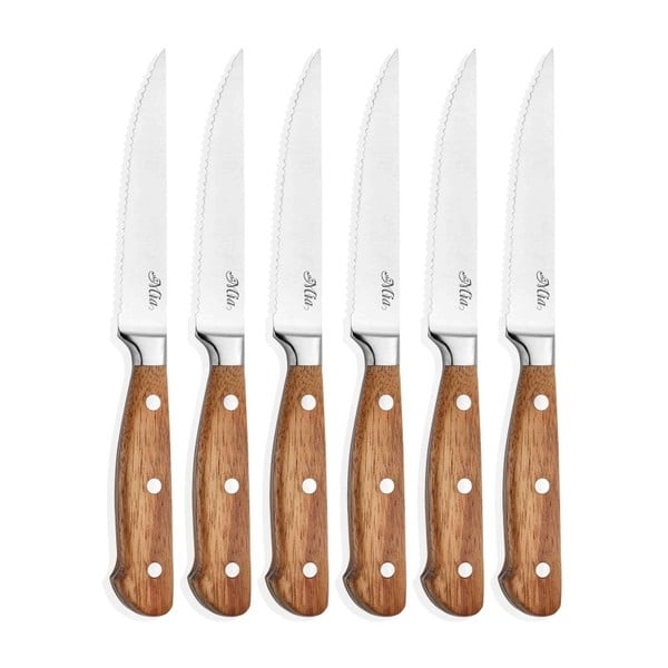 Комплект от 6 ножа за месо с дървена дръжка Cutt - The Mia