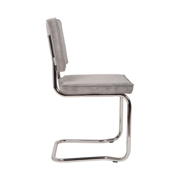 Сиви тапицирани люлеещи се  трапезни столове в комплект 2 бр. Ridge Kink Rib – Zuiver-image-3