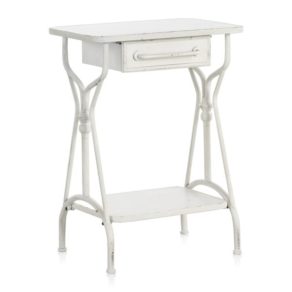 Бяла метална странична маса с чекмедже Индустриален стил - Geese