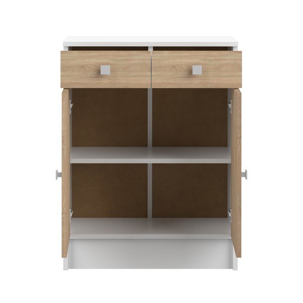 Бял нисък шкаф за баня в дъб 60x82 cm Combi - TemaHome-image-3