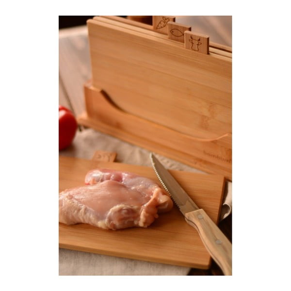 Комплект от 4 бамбукови дъски за рязане с поставка Tapenade Tapenade Mini - Bambum-image-1