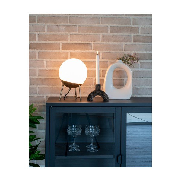 Бяла LED настолна лампа със стъклен абажур (височина 32 cm) Chelsea - House Nordic-image-1