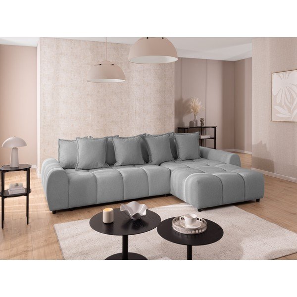 Сив ъглов диван (десен ъгъл) Albane  – Ropez-image-1