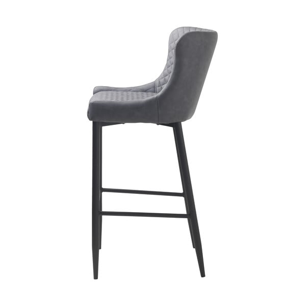 Сив бар стол от имитация на кожа (височина на седалката 77 cm) Ottowa – Unique Furniture-image-4