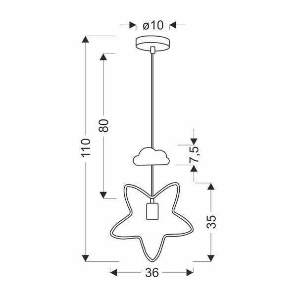 Черно-бяла детска лампа с метален абажур Single - Candellux Lighting-image-2