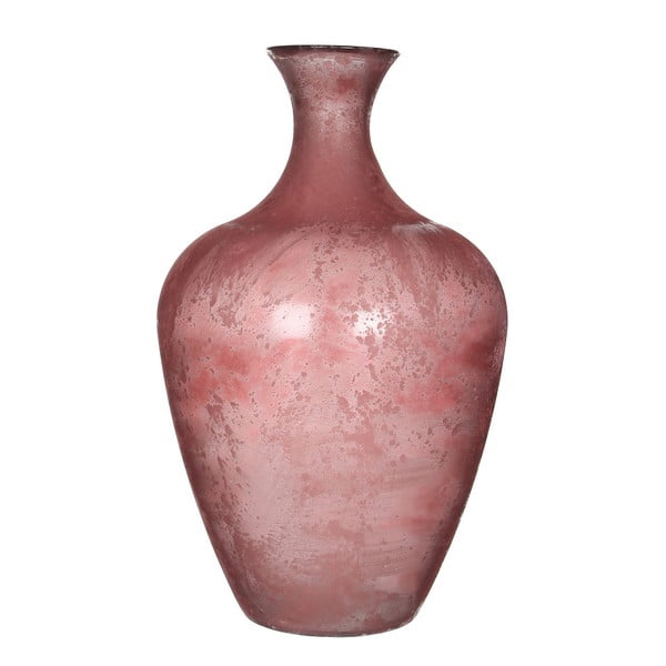 Růžová skleněná váza Mica Olivier, 65 x 40 cm