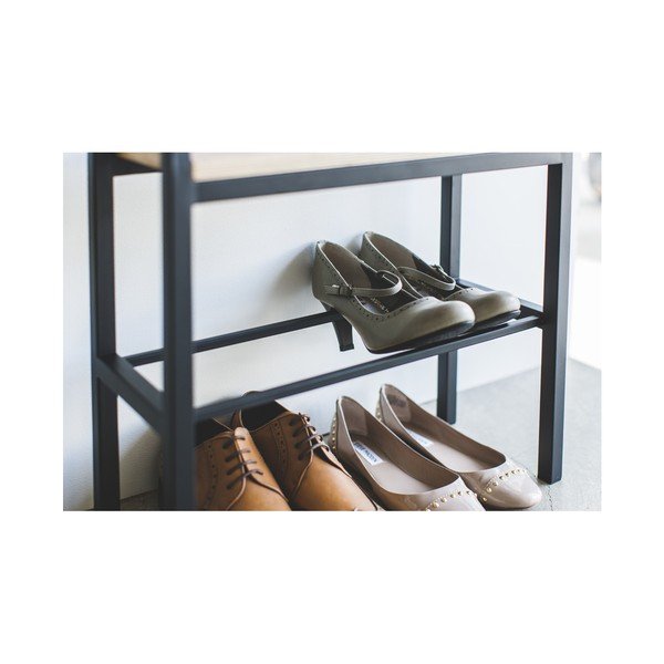 Метална етажерка за обувки в черно-натурален цвят Tower - YAMAZAKI-image-4