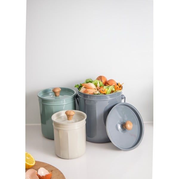 Стоманени контейнери за компостируеми отпадъци в комплект от 3 броя - Kitchen Craft-image-1
