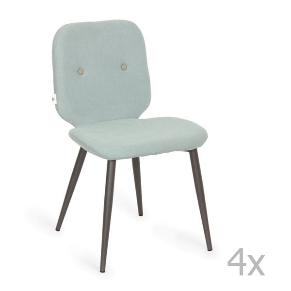 Sada 4 mentolově modrých jídelních židlí Design Twist Tabou