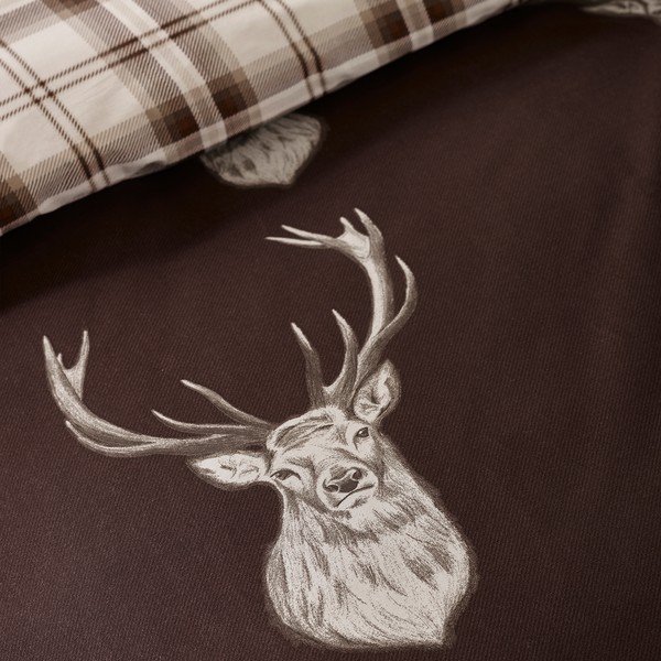 Тъмнокафяво единично  спално бельо 135x200 cm Stag – Catherine Lansfield-image-4