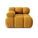 Модул за диван от жълто кадифе (ляв ъгъл) Bellis - Micadoni Home