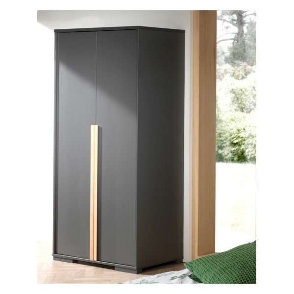 Тъмносив детски гардероб 98x195 cm London – Vipack-image-1