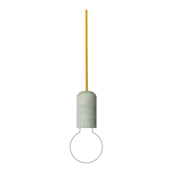 Betonové svítidlo Pure s žlutým kabelem od Jakuba Velínského, délka 3 m