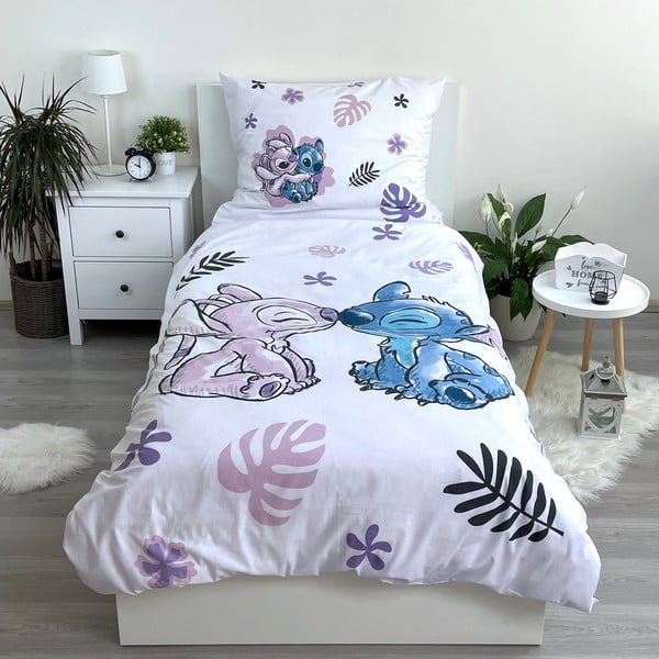 Памучно детско спално бельо за единично легло 140x200 cm Lilo and Stitch - Jerry Fabrics-image-1