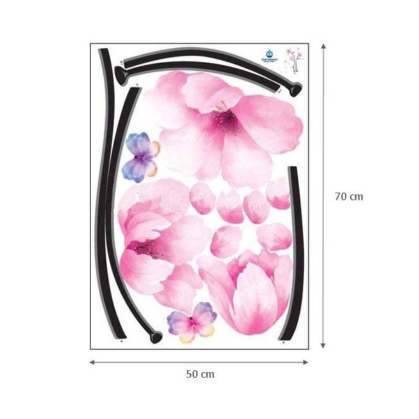 Комплект стикери с розови цветя и пеперуди - Ambiance-image-1