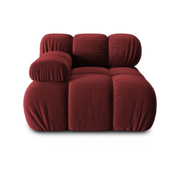 Модул за червен кадифен диван (ляв ъгъл) Bellis - Micadoni Home