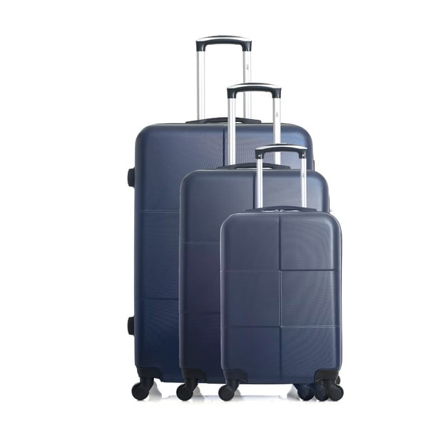 Комплект от 3 сини куфара на количка Coronado - Hero