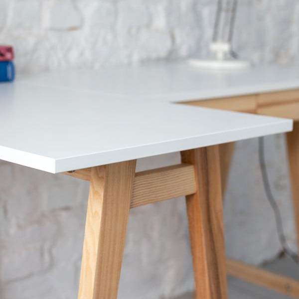 Работна маса с бял плот 85x115 cm Luka - Ragaba-image-2