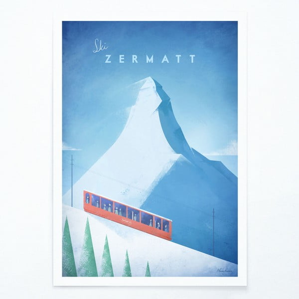 Плакат , 50 x 70 cm Zermatt - Travelposter