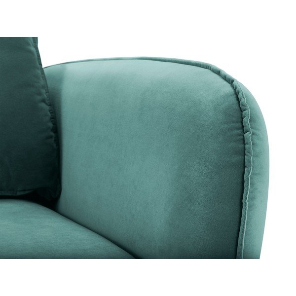 Петролно синьо кадифено кресло с черни крака Lento - Kooko Home-image-3