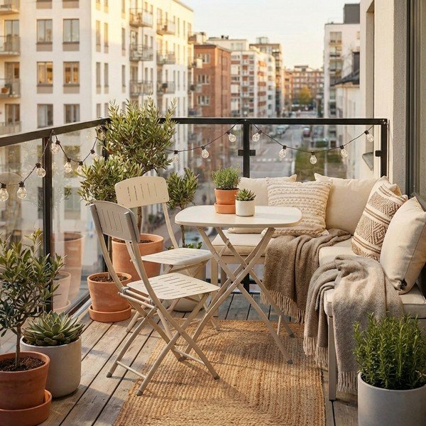 Бежов стоманен градински комплект за хранене за 2 Yvonne – Bizzotto-image-1