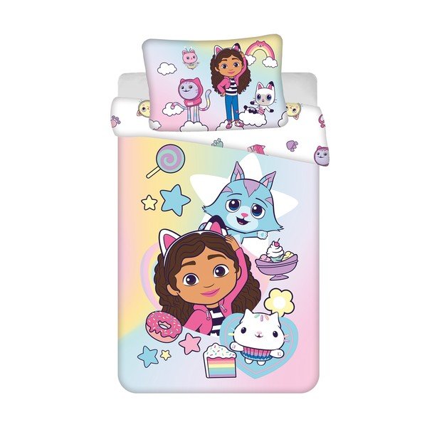 Памучно детско спално бельо за детско креватче 100x135 cm Gabby's Dollhouse "Sugar Dream" – Jerry Fabrics