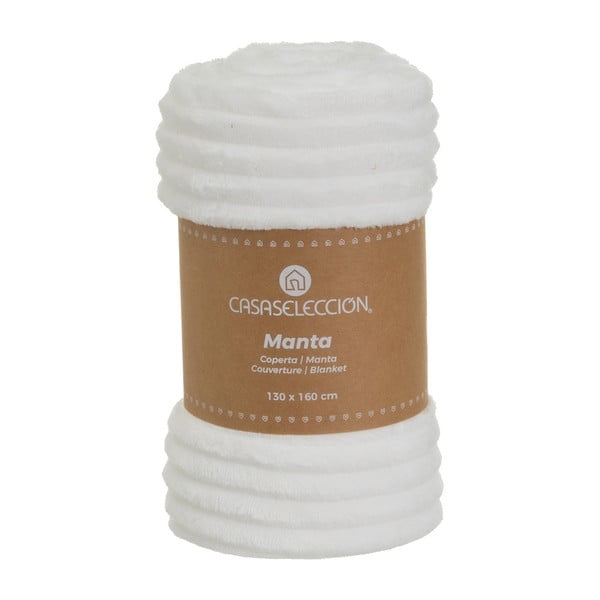 Бяло одеяло от микроплюш 130x160 cm Fur Velvet – Casa Selección-image-4