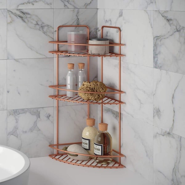 Ъглов рафт за баня с три етажа Copper - Metaltex-image-1