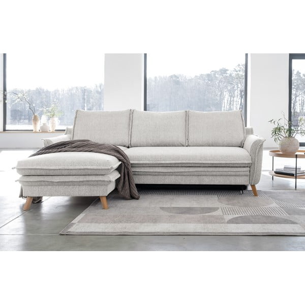 Бежов разтегателен ъглов диван (ляв ъгъл) Charming Charlie – Miuform-image-1