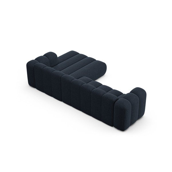 Тъмносин шенилов ъглов диван (десен ъгъл) Lupine – Micadoni -image-3