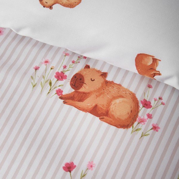 Двойно  спално бельо в естествен цвят 200x200 cm Happy Capy(bara) – Catherine Lansfield-image-4