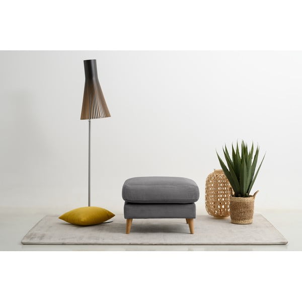 Тъмносива табуретка  от рипсено кадифе Paris – Scandic-image-1