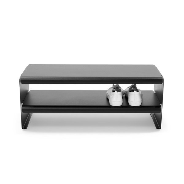 Черна стоманена стойка за обувки 71,5x28x31 cm Linea – Spinder Design