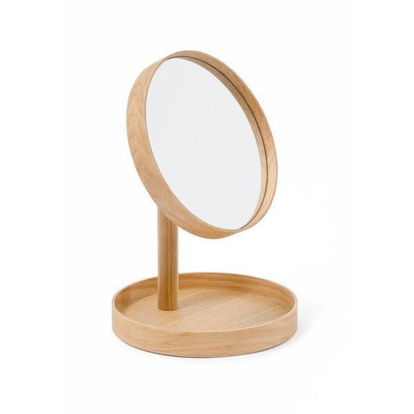 Козметично огледало с дъбова рамка Cosmos, ø 25 cm - Wireworks-image-2