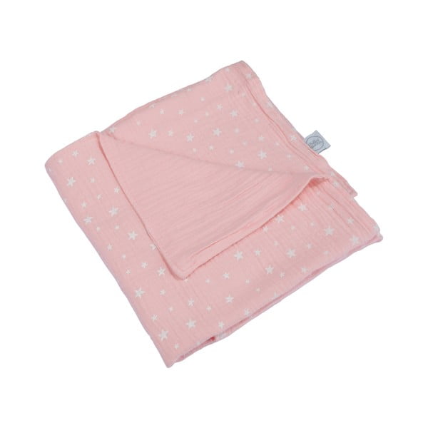 Розово муселиново бебешко одеяло 75x75 cm – Bébé Douceur