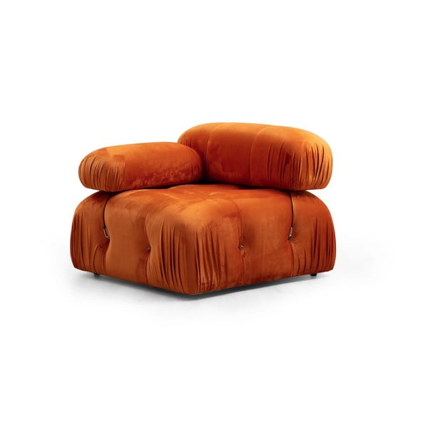 Модул за диван от оранжево кадифе (ляв ъгъл) Bubble – Artie