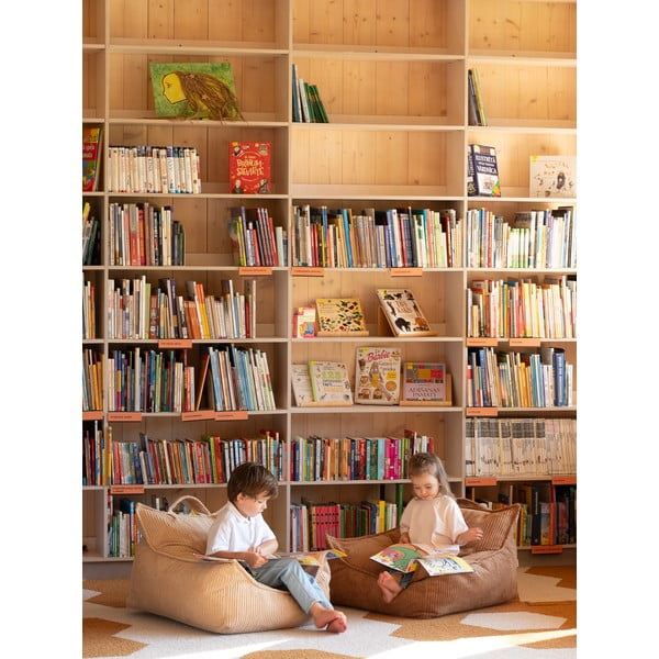 Кафяв детски пуф от рипсено кадифе Chair – Wigiwama-image-4