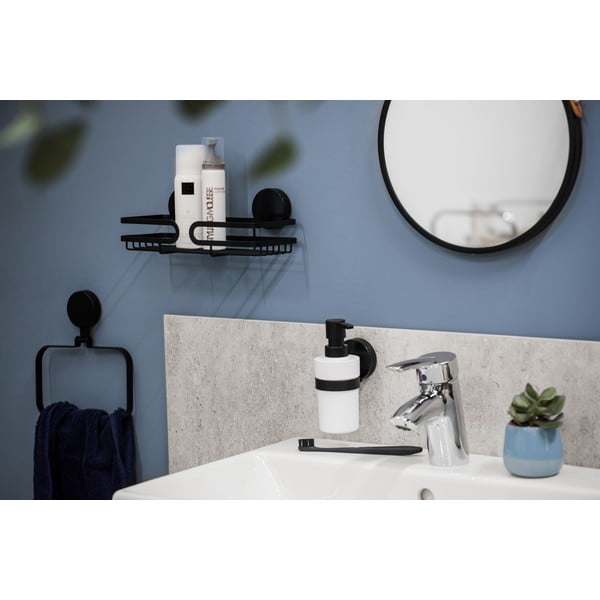 Черно-бял стенен диспенсър за сапун Static-Loc® Plus Pavia - Wenko-image-1