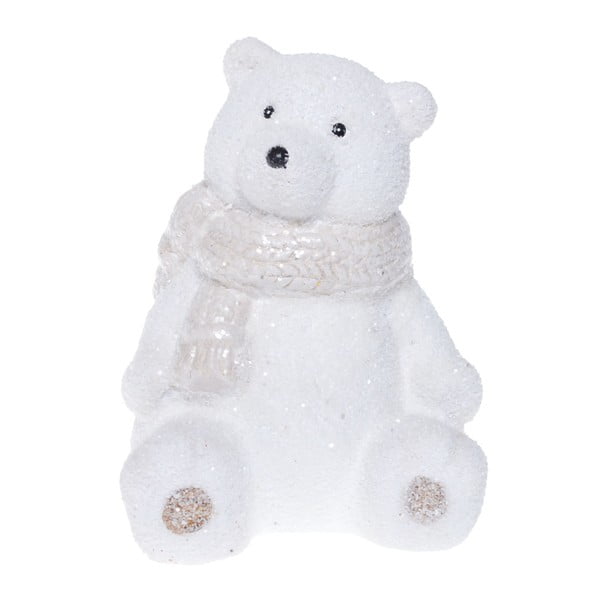 Бяла керамична декоративна статуетка Полярна мечка, височина 14 см - Ewax