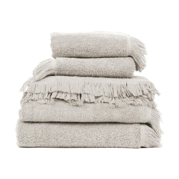 Комплект от 4 сиви кърпи и 2 кърпи от чист памук Casa Di Bassi Compacto - Casa Di Bassi