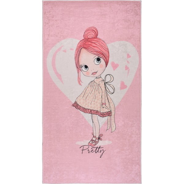 Розов детски килим подходящ за пране 100x160 cm Pretty Girl – Vitaus
