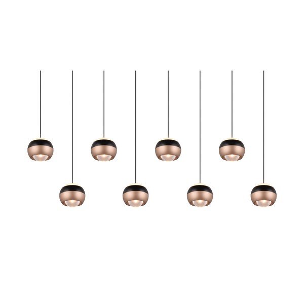 LED висящо осветително тяло с метален абажур в черно-меден цвят Orbit - Trio Select-image-2