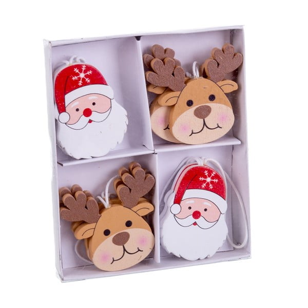 Дървени Коледни украси в комплект 8 бр. 5 cm Figures – Casa Selección