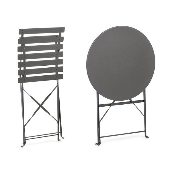 Антрацитен стоманен градински комплект за хранене за 2 Austin – Bizzotto-image-3