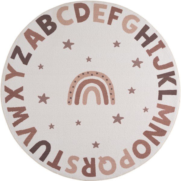 Кремав детски килим подходящ за пране ø120 cm Coco 1133 – Ayyildiz Carpets