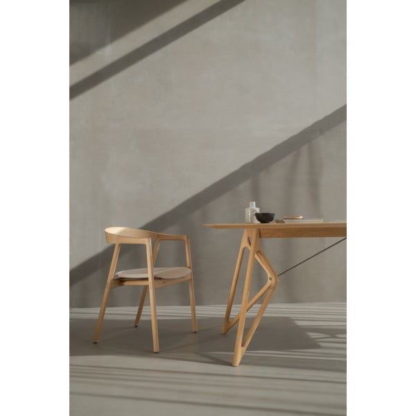 Трапезна маса с дъбов плот 220x90 cm Tink - Gazzda-image-1