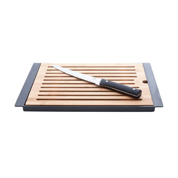 Bambusové krájecí prkénko s nožem Cosy & Trendy Nero, 38 x 27 cm