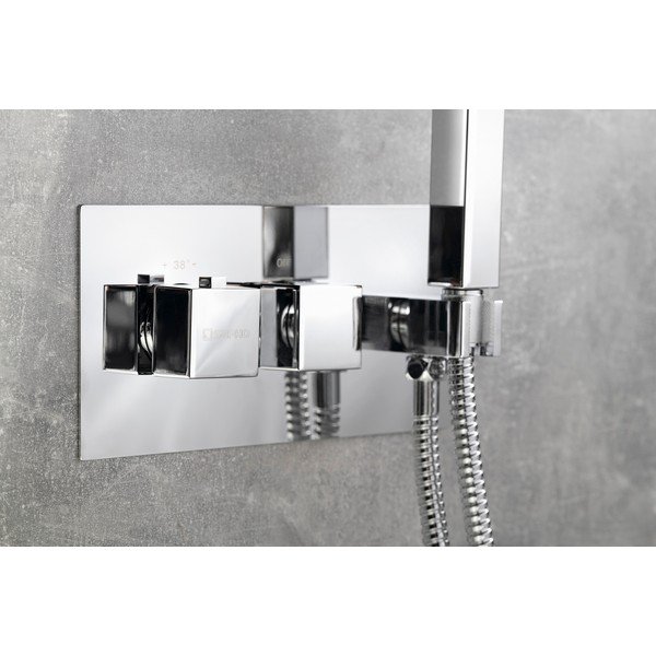 Вградена душ батерия в лъскаво-сребрист цвят (2 изхода) Latus – Sapho-image-1